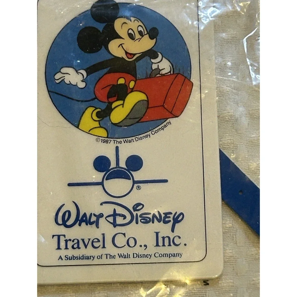 Walt Disney Travel Company - Mickey Mouse - Luggage Suitcase Bag ID Tag - Plane